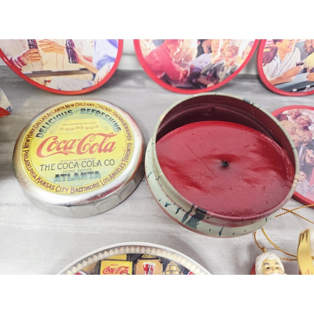 Vintage Coca Cola Collectibles Christmas Ornaments Candle Coasters 1994 1996‎ - Picture 4 of 10